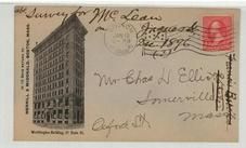 Mr. Chas D Elliot Oxford Street Somerville, Mass 1897 Merril & McDonald, Boston, Mass, Perkins Collection 1861 to 1933 Envelopes and Postcards